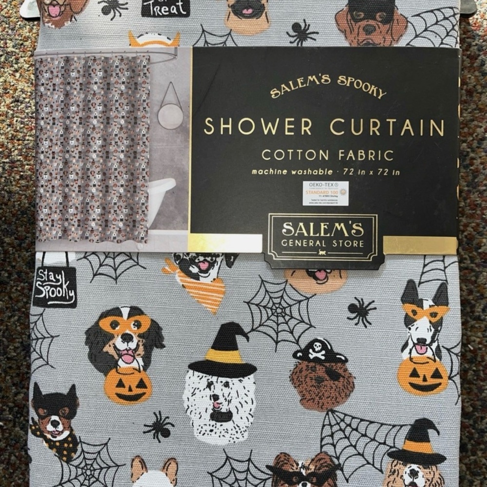 Salem's Spooky Gray Shower Curtain